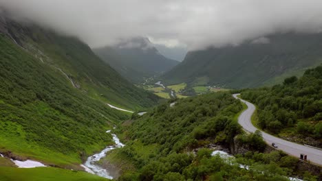 aerial footage beautiful nature norway.