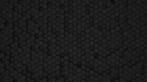 abstract hexagon geometric surface loop 5 black: dark minimal hexagonal grid pattern animation in deep midnight black. clean background with glossy black hexagon shapes. space grey. dramatic feel