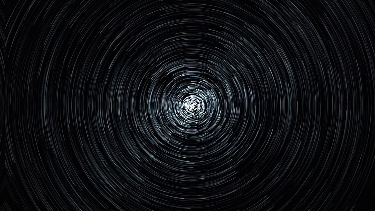 Timelapse of Starry Sky, Spinning Constellation, Star Trails, Slightly Blue Night Sky, Motion Blur, 360 Rotation Cinematic Animation