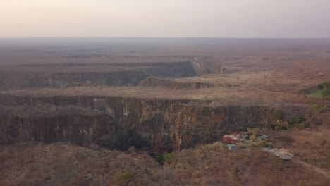 zambia aerial to swing over gorge with zambezi river far down below