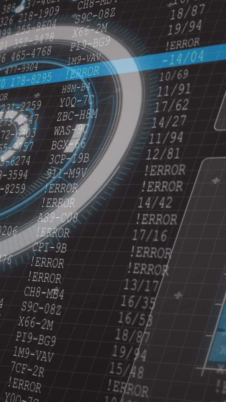 Animation of scope scanning, statistics recording and data processing over screens