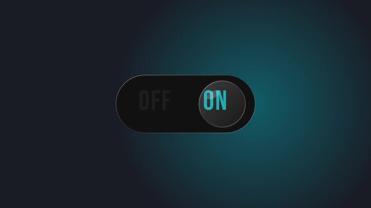 Digital Toggle Switch Turning On and Off