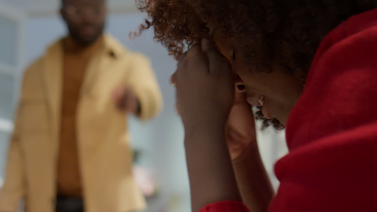 Husband Yelling at Upset Wife during Quarrel