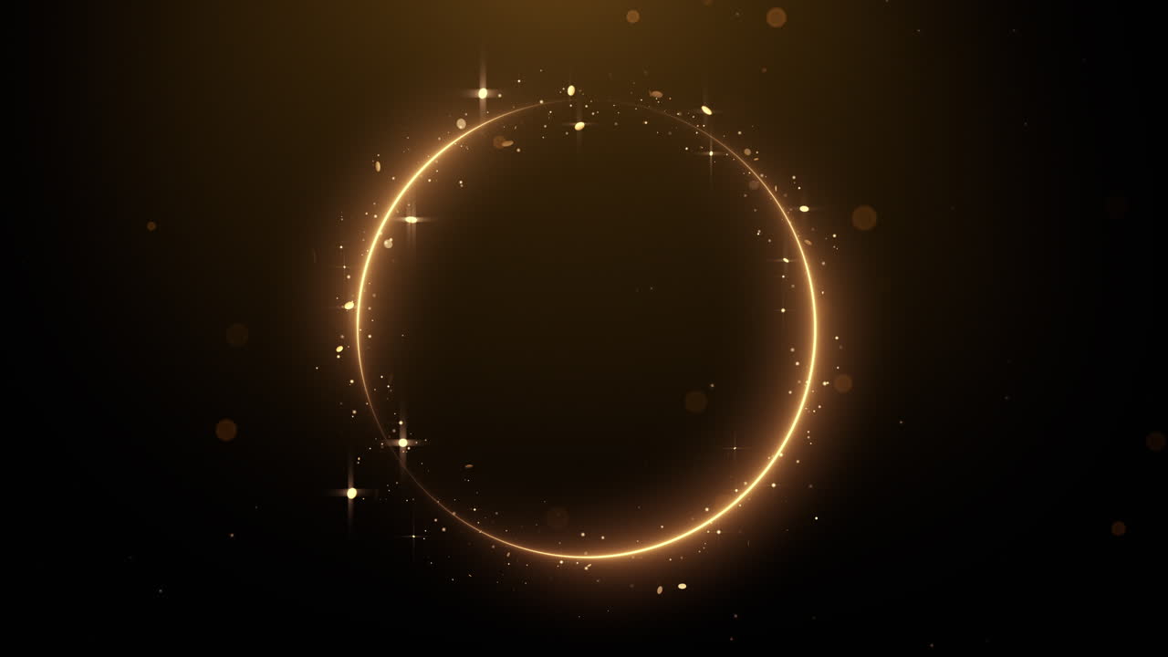 círculo de bucle de neón desbordante de brillo brillante y hermosos elementos artísticos