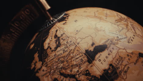 vintage globe close-up