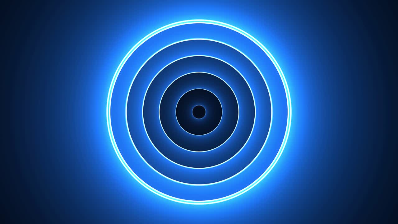 Abstract Blue Neon Circles