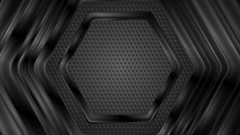 hexágonos geométricos de alta tecnología brillantes en fondo perforado