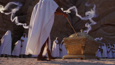 religious ceremony in a desert setting