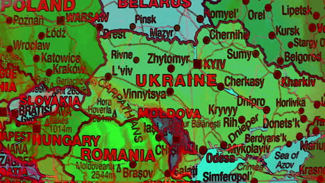 detailed political map of eastern europe featuring ukraine, poland, belarus, and surrounding nations