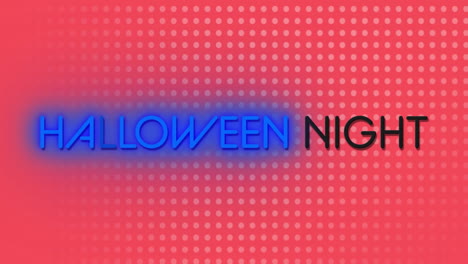 halloween night text animation over red polka dot background