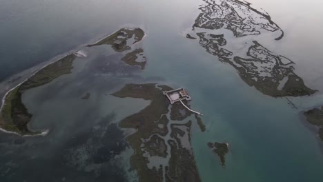 Aerial-view-of-wetlands-of-Butrint-National-Park,-Albania