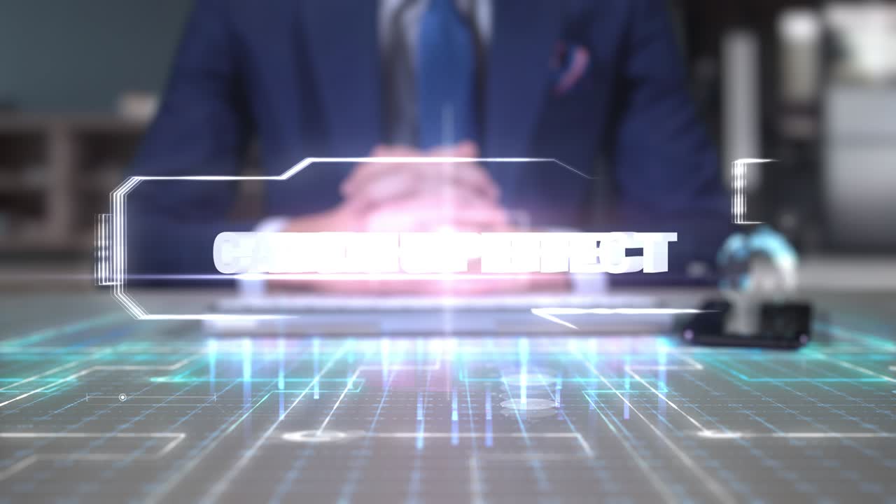 홀로그램 테이블에 쓰여진 사업가 경제학 단어 - 캐치업 효과