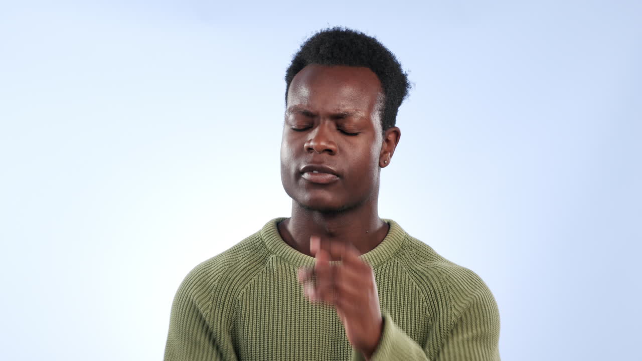Thinking, black man and brainstorming ideas