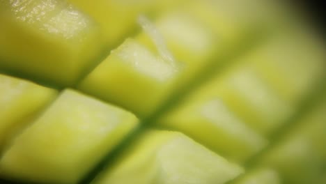 macro close-up of chopped exotic tropical mango