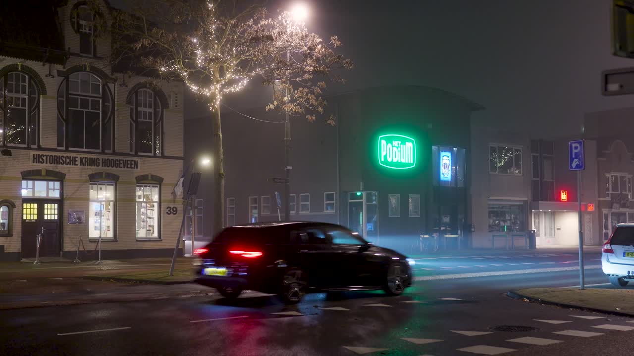 Nighttime City Street Scene