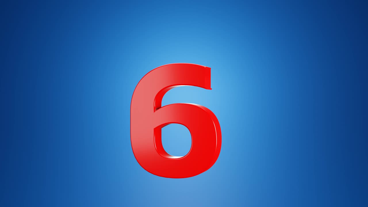 animazione speciale di conto alla rovescia 3d da dieci a uno ( 10 - 1 ) numeri rotazione flip count down animazione 4k