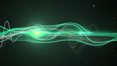 Animation-of-moving-green-wave-over-dark-background