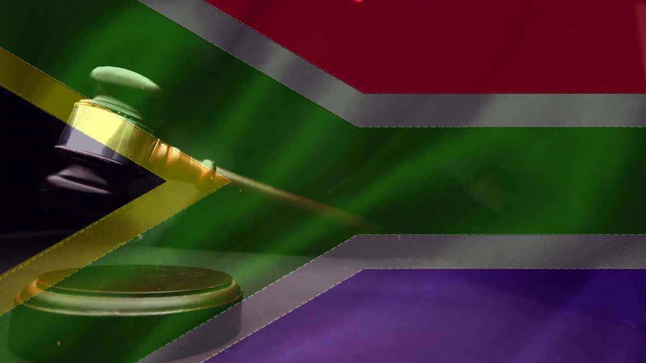 animación digital de la bandera sudafricana 4k