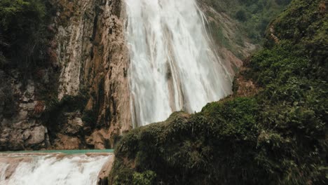 close up of el chiflon watefalls, cascades in chiapas, mexico