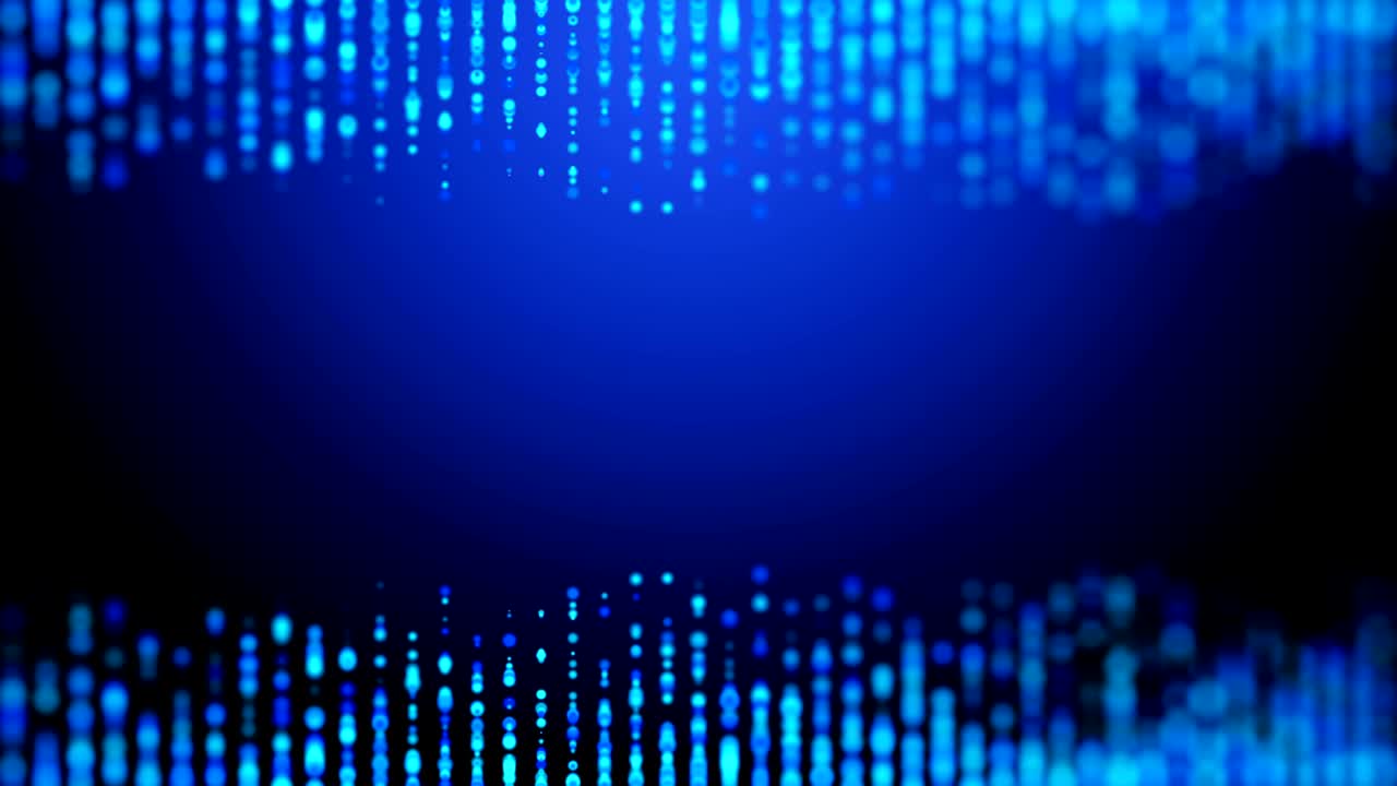 Flowing drops on blurred blue decoration background frame. 4k UHD video loop seamless animation