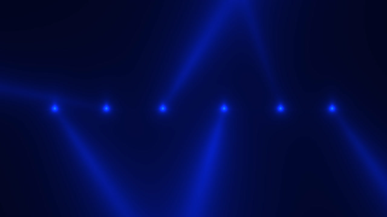 Spotlight neon blue beams on disco stage