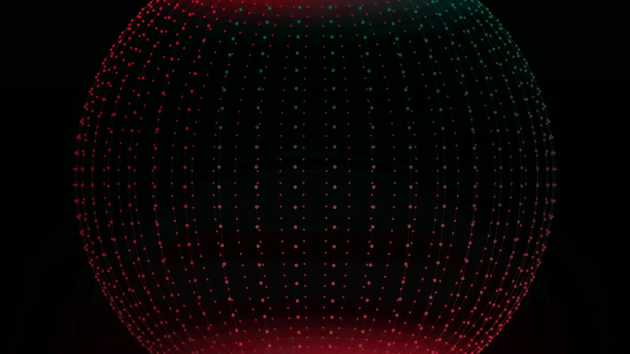 Circle Ball Dots Particle Design. Sphere Of Spinning Points, Particles. Loop animation