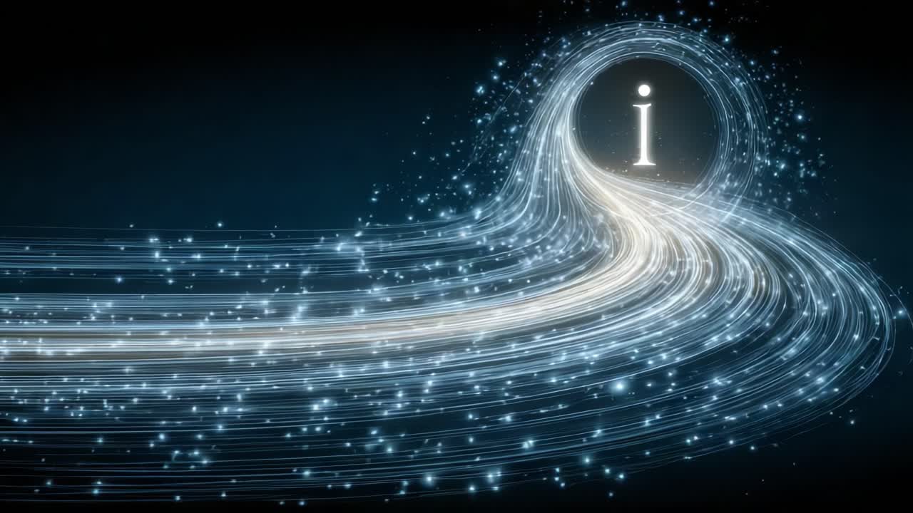 A captivating visualization of information flow represented by a glowing wave of light, symbolizing the dynamic nature of data and communication in a digital landscape