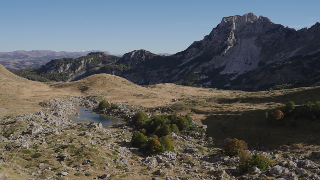Landscape View Of Durmitor National Park in Montenegro. - wide shot