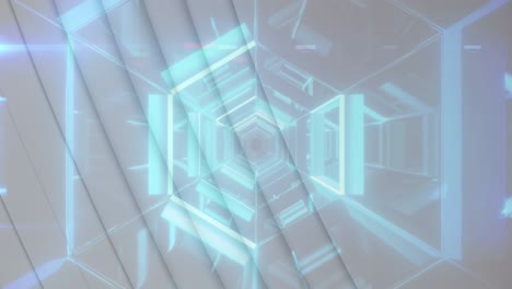 animación de círculos blancos sobre el túnel digital