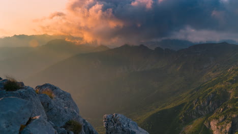 Lights-rays-from-sun-during-sunrise-in-Tatra-Mountains