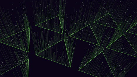 patrón de triángulo verde geométrico abstracto sobre un fondo negro