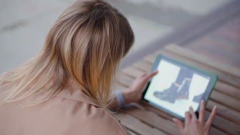 woman shopping online for shoes