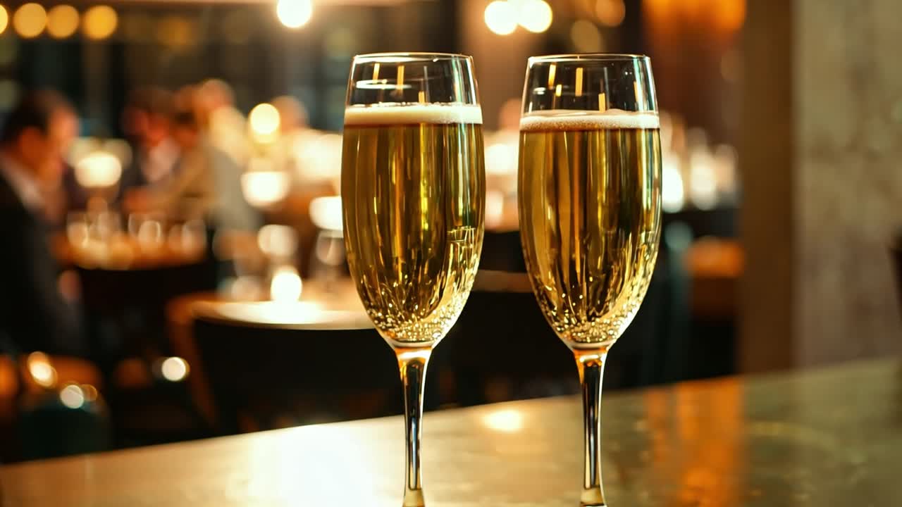 Bicchieri di champagne in un bar