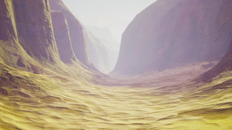 stunning valley landscape with rolling sands and towering hills in nature