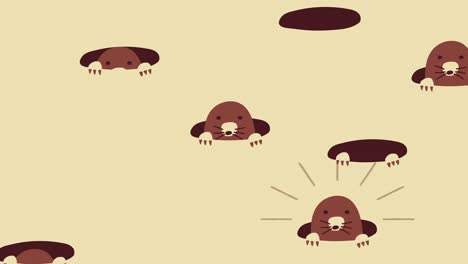 cute mole illustration looping animation.