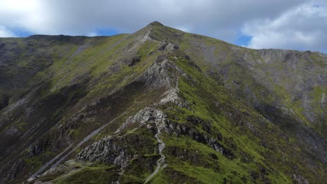 incredible path along halls fell ridge leading to the summit of blencathra - lake district, uk