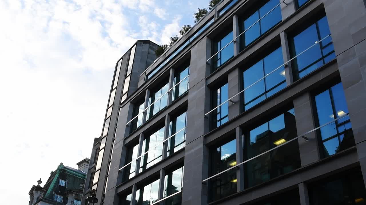 Panning shot of a London building