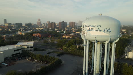 Water-Tower-in-Atlantic-City,-New-Jersey-at-Sunrise