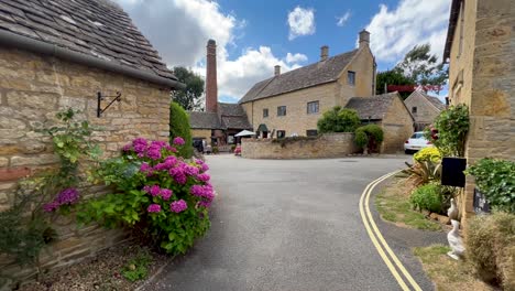 typical architecture of lower slaughter village in cotswolds, gloucestershire, england, uk