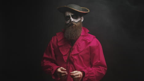 young man with a stylish hat disguised as a pirate