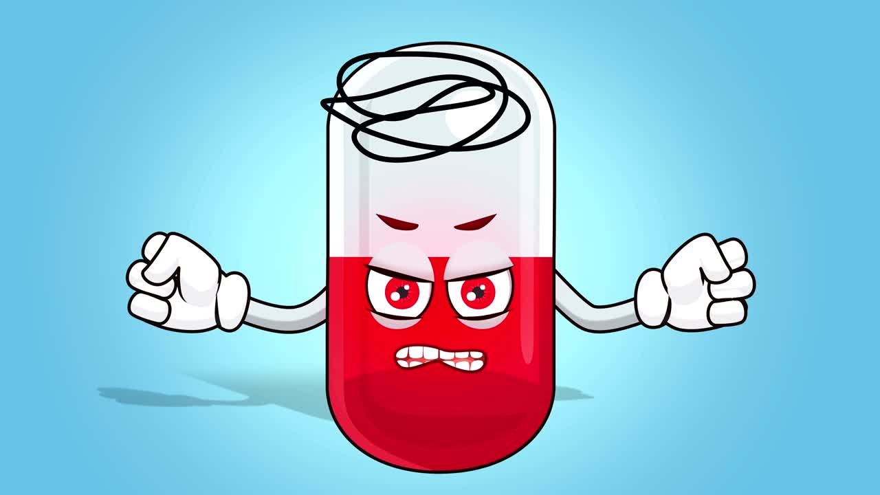 만화 알약  얼굴 애니메이션 악의 알파 매트