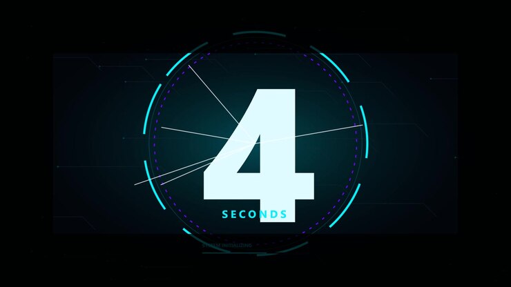 Digital Countdown Timer with Futuristic HUD Interface