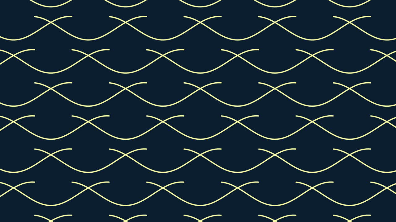Abstract blue and green wave pattern on a dark background, featuring thin, curved lines creating a repetitive and soothing design