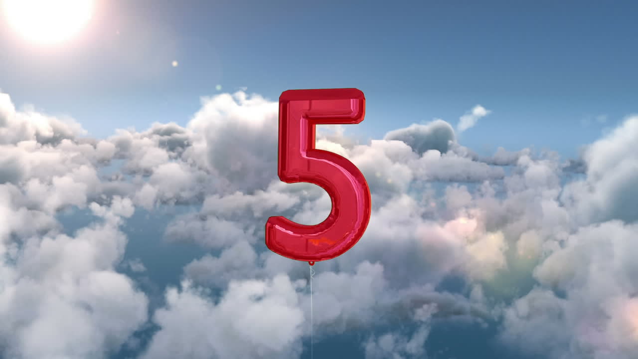 globo de color rojo en forma de cinco