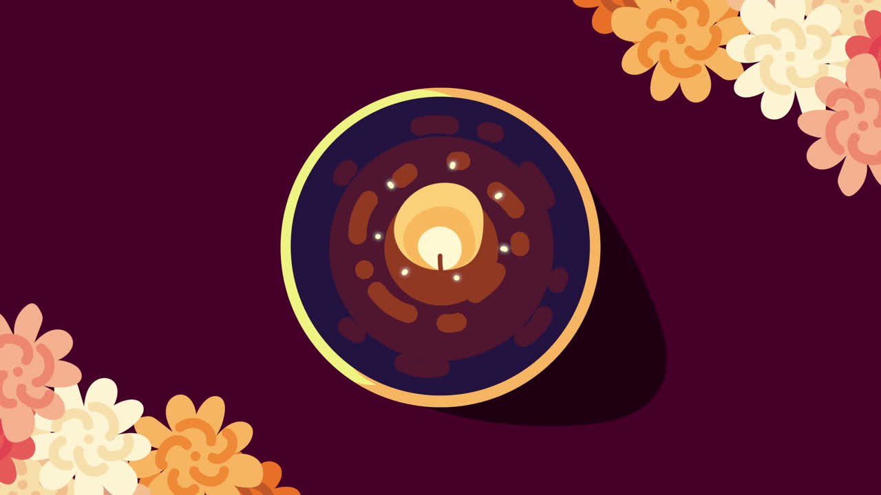 불과 꽃 프레임으로 bhai dooj 축제