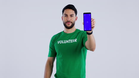 Volunteer,-phone-green-screen