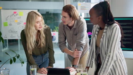 business team collaborating in a modern office