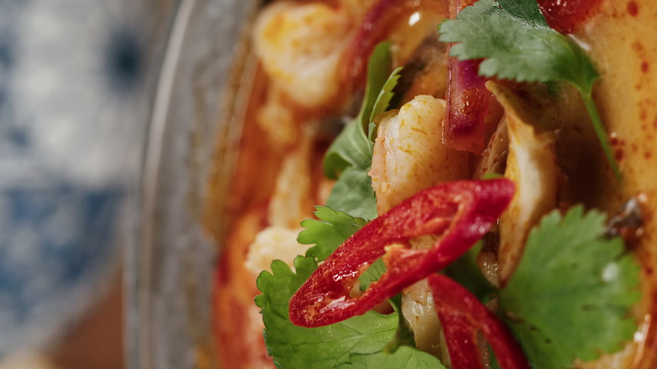 Close-up of Tom Yum Soup