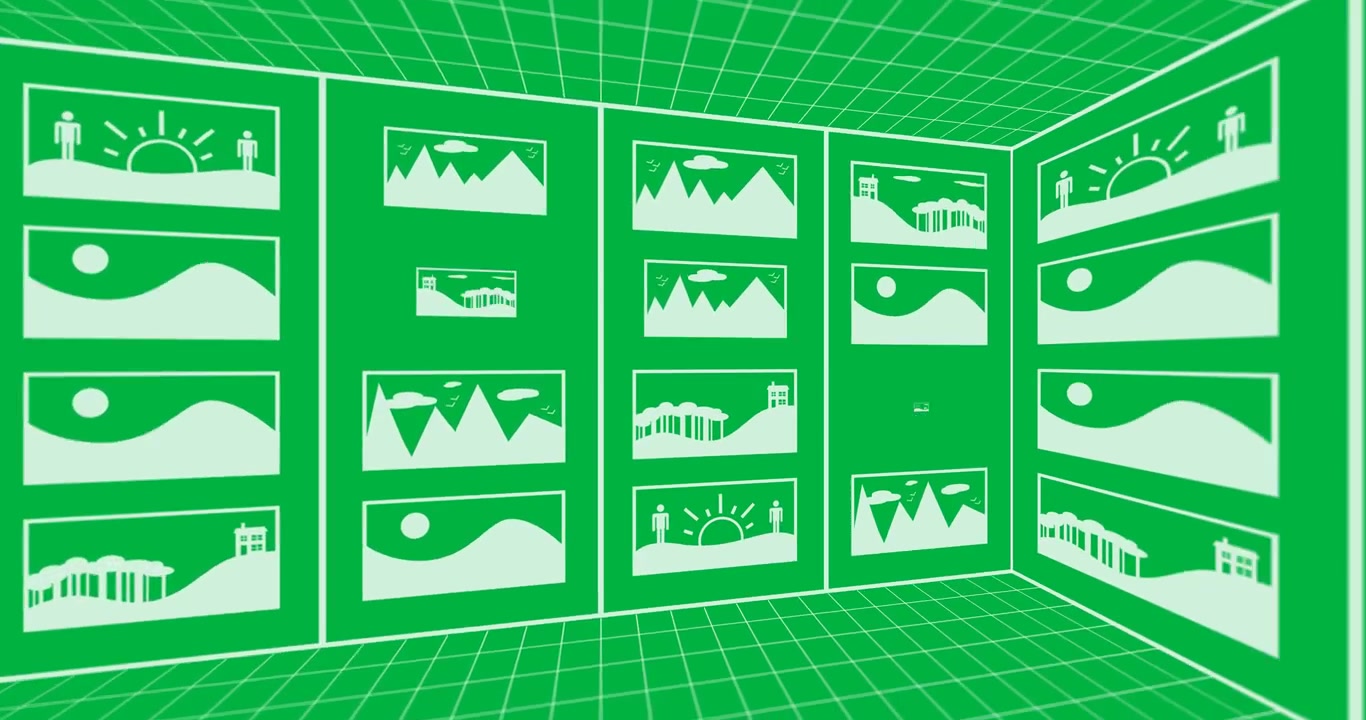 Animation of ai landscape icons on transparent background