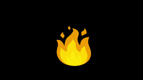 a-yellow-fire-icon-concept-loop-animation-video-with-alpha-channel